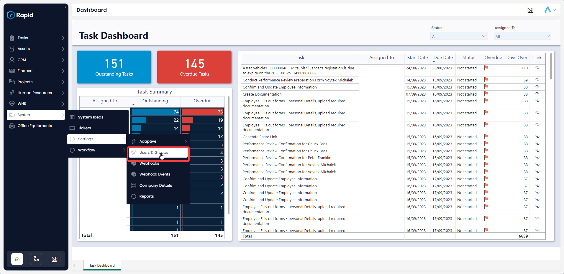 Navigate to users and groups